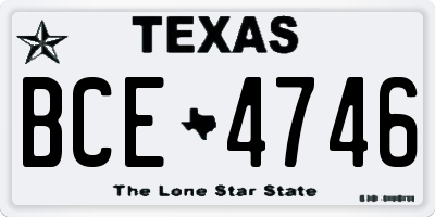 TX license plate BCE4746