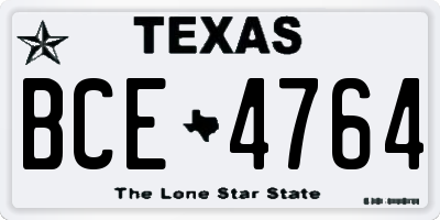 TX license plate BCE4764