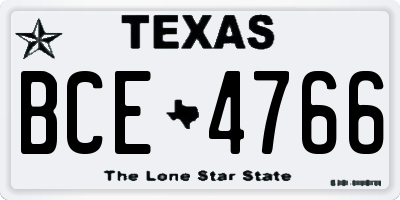 TX license plate BCE4766