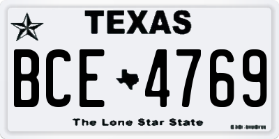 TX license plate BCE4769