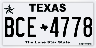 TX license plate BCE4778