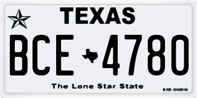 TX license plate BCE4780