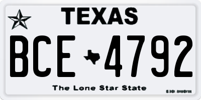 TX license plate BCE4792