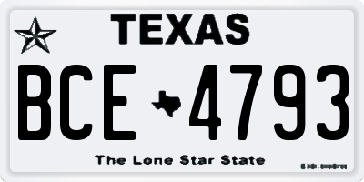 TX license plate BCE4793