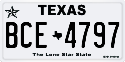 TX license plate BCE4797