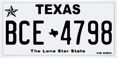 TX license plate BCE4798