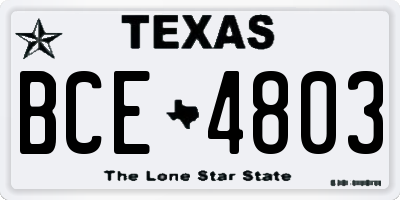 TX license plate BCE4803