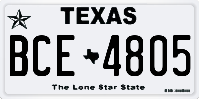 TX license plate BCE4805