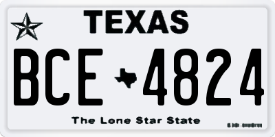 TX license plate BCE4824