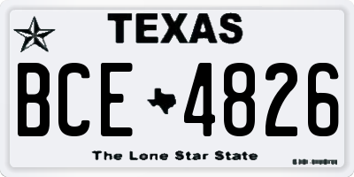 TX license plate BCE4826