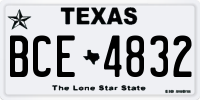TX license plate BCE4832
