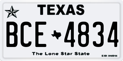 TX license plate BCE4834