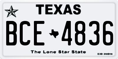 TX license plate BCE4836