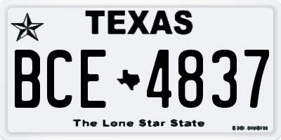 TX license plate BCE4837
