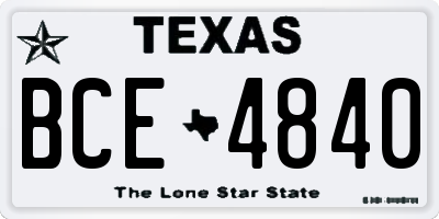 TX license plate BCE4840
