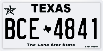 TX license plate BCE4841