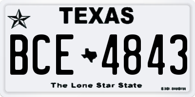 TX license plate BCE4843