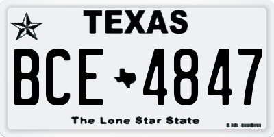 TX license plate BCE4847