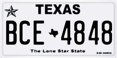TX license plate BCE4848