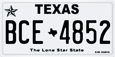 TX license plate BCE4852