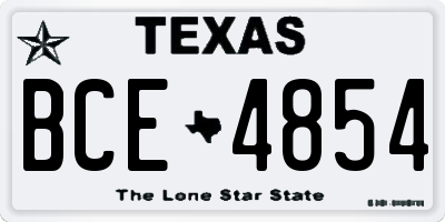 TX license plate BCE4854