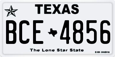 TX license plate BCE4856
