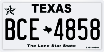 TX license plate BCE4858