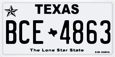 TX license plate BCE4863