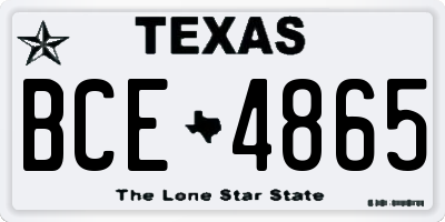 TX license plate BCE4865