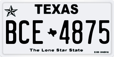 TX license plate BCE4875