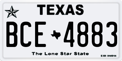 TX license plate BCE4883