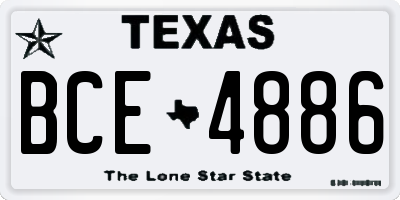 TX license plate BCE4886