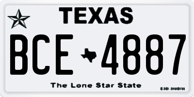 TX license plate BCE4887