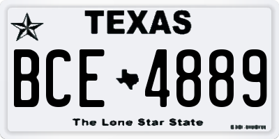 TX license plate BCE4889