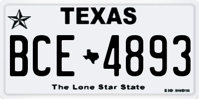 TX license plate BCE4893