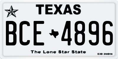 TX license plate BCE4896