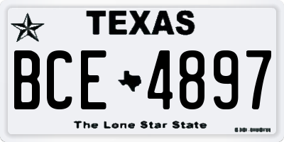 TX license plate BCE4897