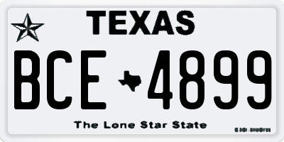 TX license plate BCE4899