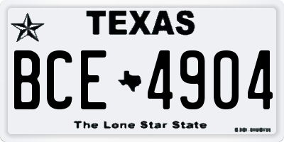 TX license plate BCE4904