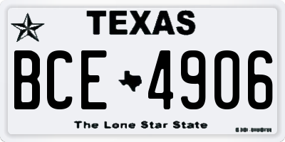 TX license plate BCE4906
