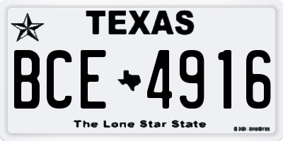 TX license plate BCE4916