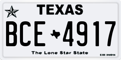 TX license plate BCE4917