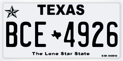 TX license plate BCE4926