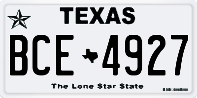 TX license plate BCE4927