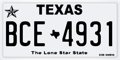 TX license plate BCE4931