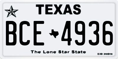 TX license plate BCE4936