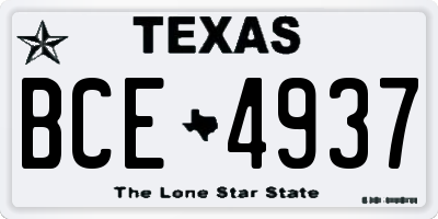 TX license plate BCE4937
