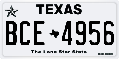 TX license plate BCE4956