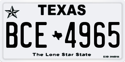 TX license plate BCE4965