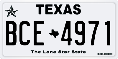 TX license plate BCE4971